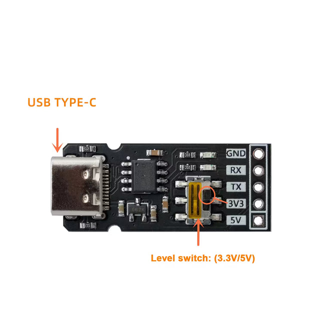 CH340N USB-C to UART TTL Serial Adapter