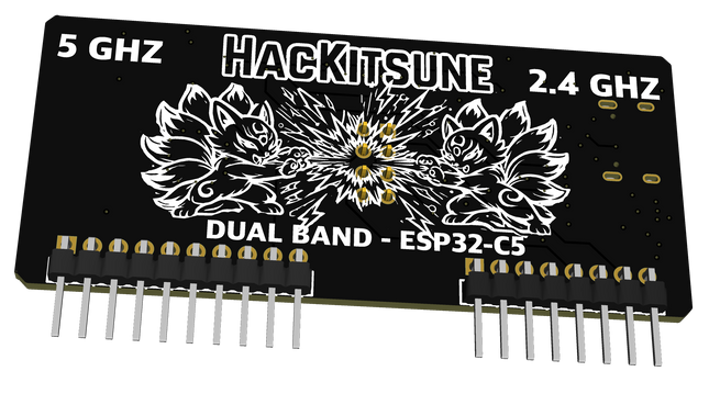 Hackitsune ESP32-C5 Dual-Band WiFi Module for Flipper Zero – 2.4GHz, 5GHz, WiFi 6, Zigbee Ready