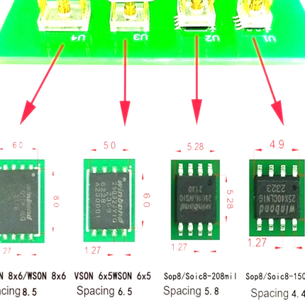 SOP8/Vson ICプログラマー テストクリップ